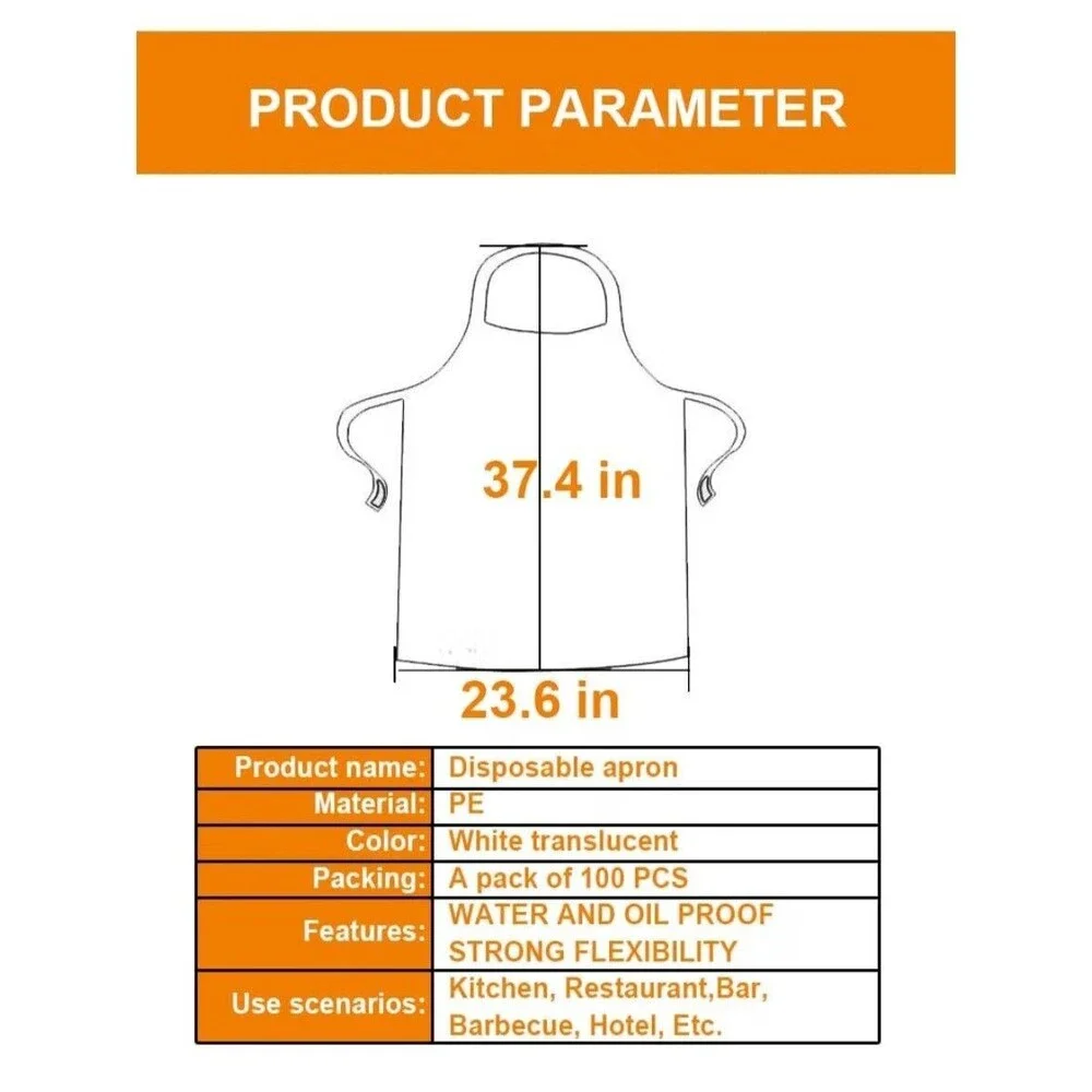 90 Pcs Uniplease plastic apron disposable 34.4x23.6